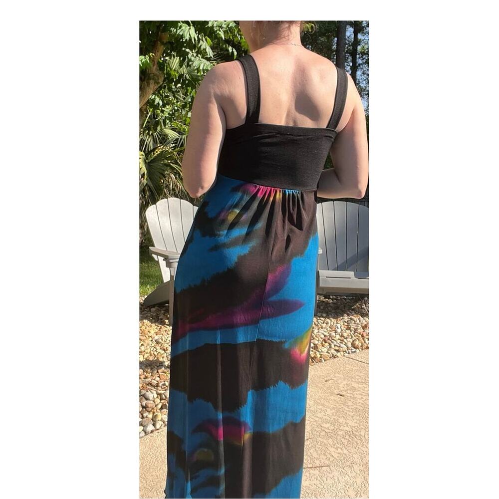 Vintage Y2K Intermission Vibrant Poly-Knit Maxi Dress - Picture 2 of 6